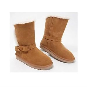 New - Koolaburra by UGG Suede Bow Short Boots - Arlena